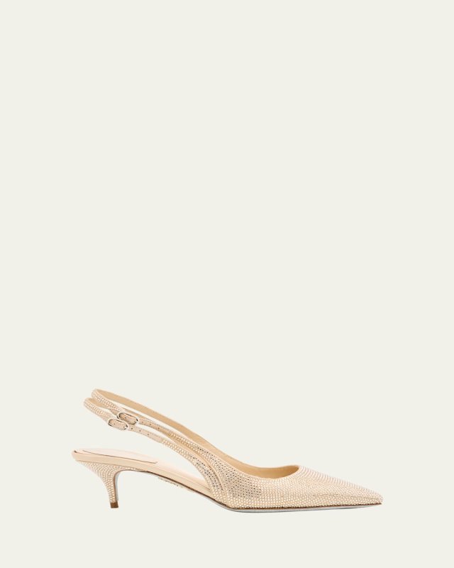 Olivia Embellished Satin Slingback Pumps